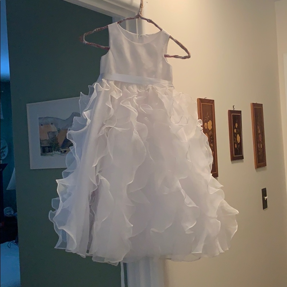 David’s bridal flower girl white dress